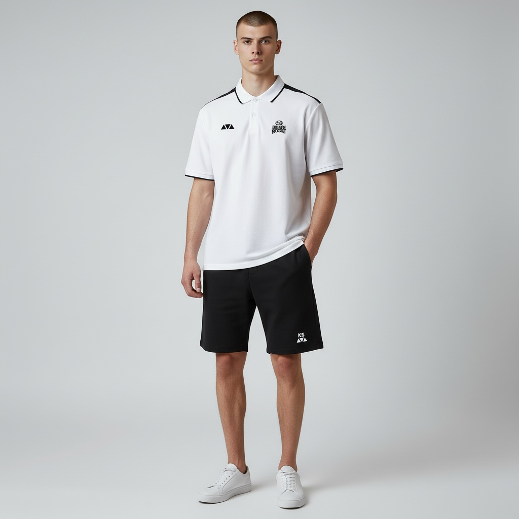 Polo Blanco Brainboost – Técnico y Deportivo